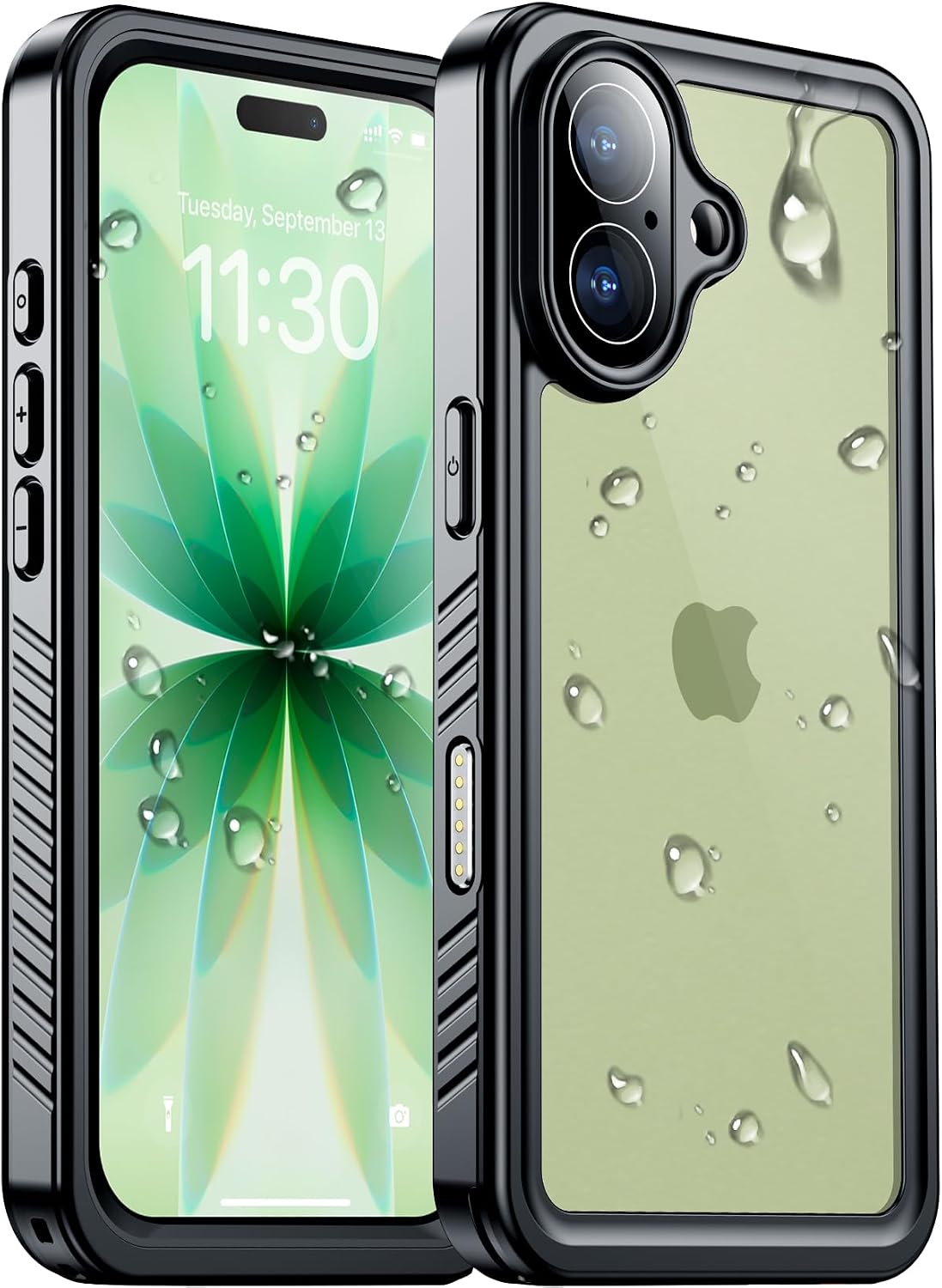 Temdan Compatible with iPhone 17 Pro Case,Waterproof Built-in Screen & Camera Protector IP68 Underwater Full Body 17FT Military Dropproof Shockproof Phone Case 6.3"-Blue/Clear