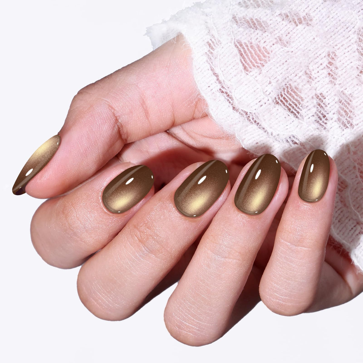 Modelones Black Press on Nails Short, Halloween Oval Fall Fake Nails