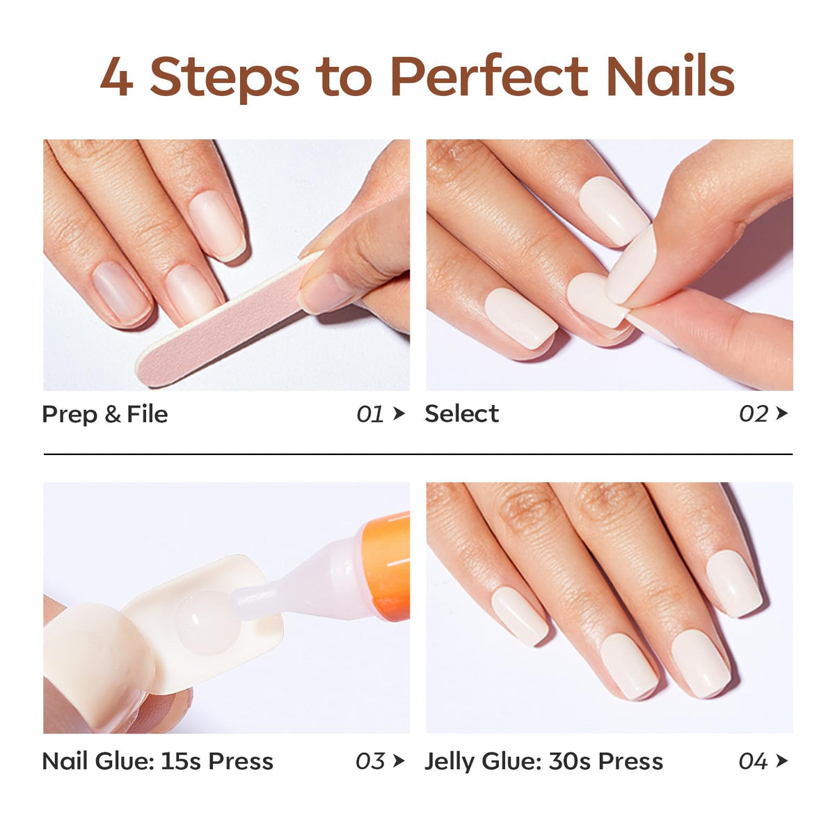 Modelones Black Press on Nails Short, Halloween Oval Fall Fake Nails
