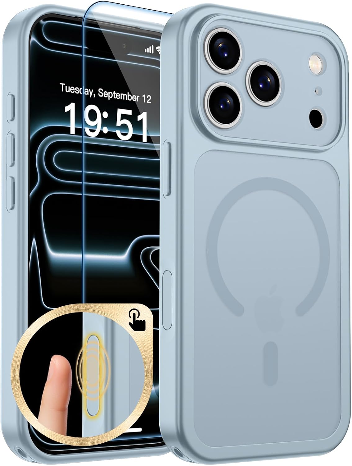 zapica Magnetic for iPhone Air Case, Dark Blue