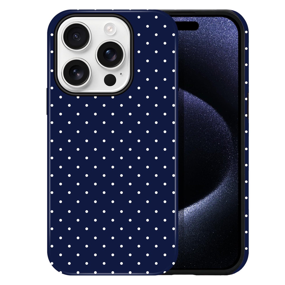 Polka Dot Pattern Phone Case for iPhone 17 6.3", White