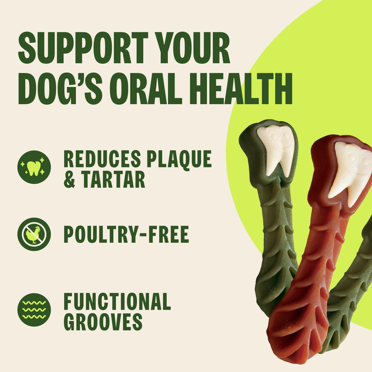 Whimzees Wellness Brushzees Natural Dog Dental Treat, VOHC Accepted Chews, Freshens Breath, Extra-Small Size, 12.7 oz Bag, 48 Count