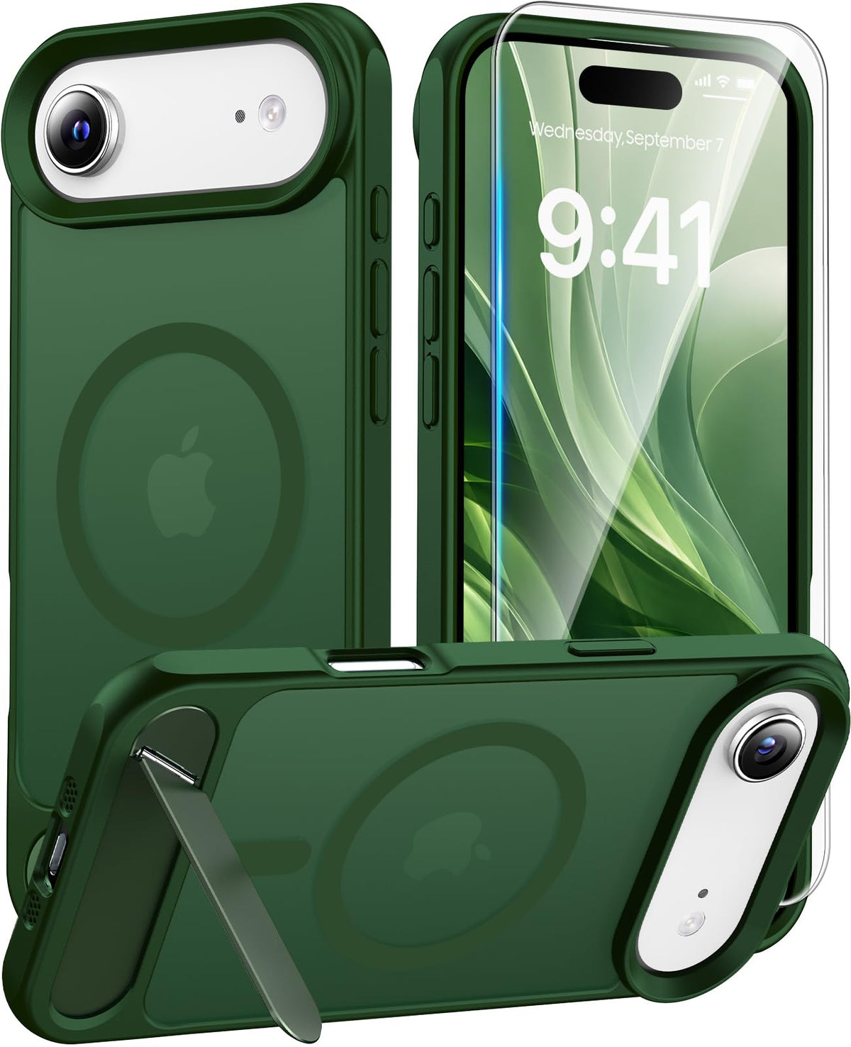 Magnetic for iPhone 16 Pro Case with Stand, Clear Matte