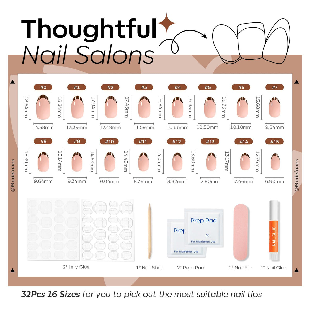 Modelones Black Press on Nails Short, Halloween Oval Fall Fake Nails