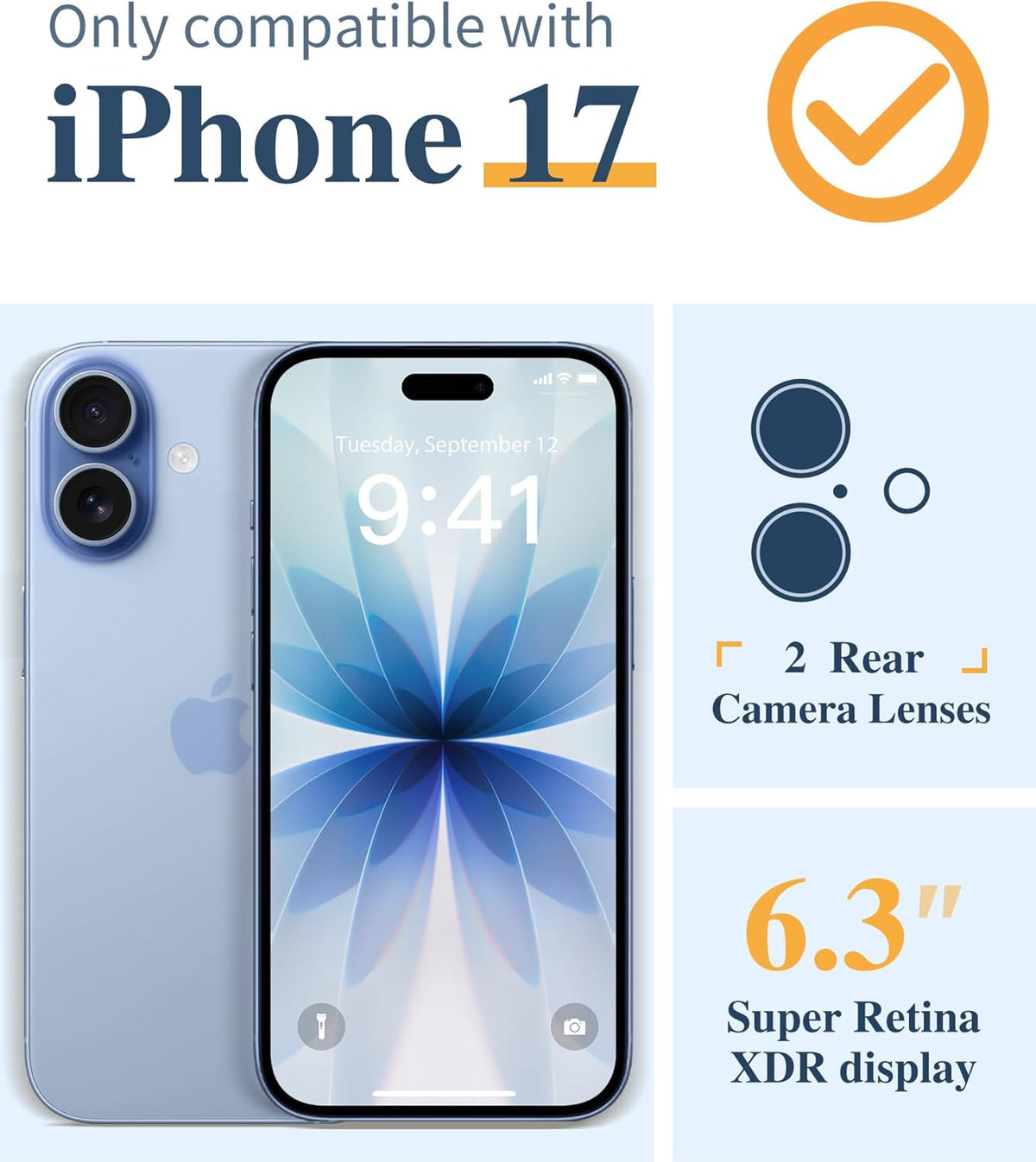 GVIEWIN for iPhone 17 Case Floral Clear Slim Women