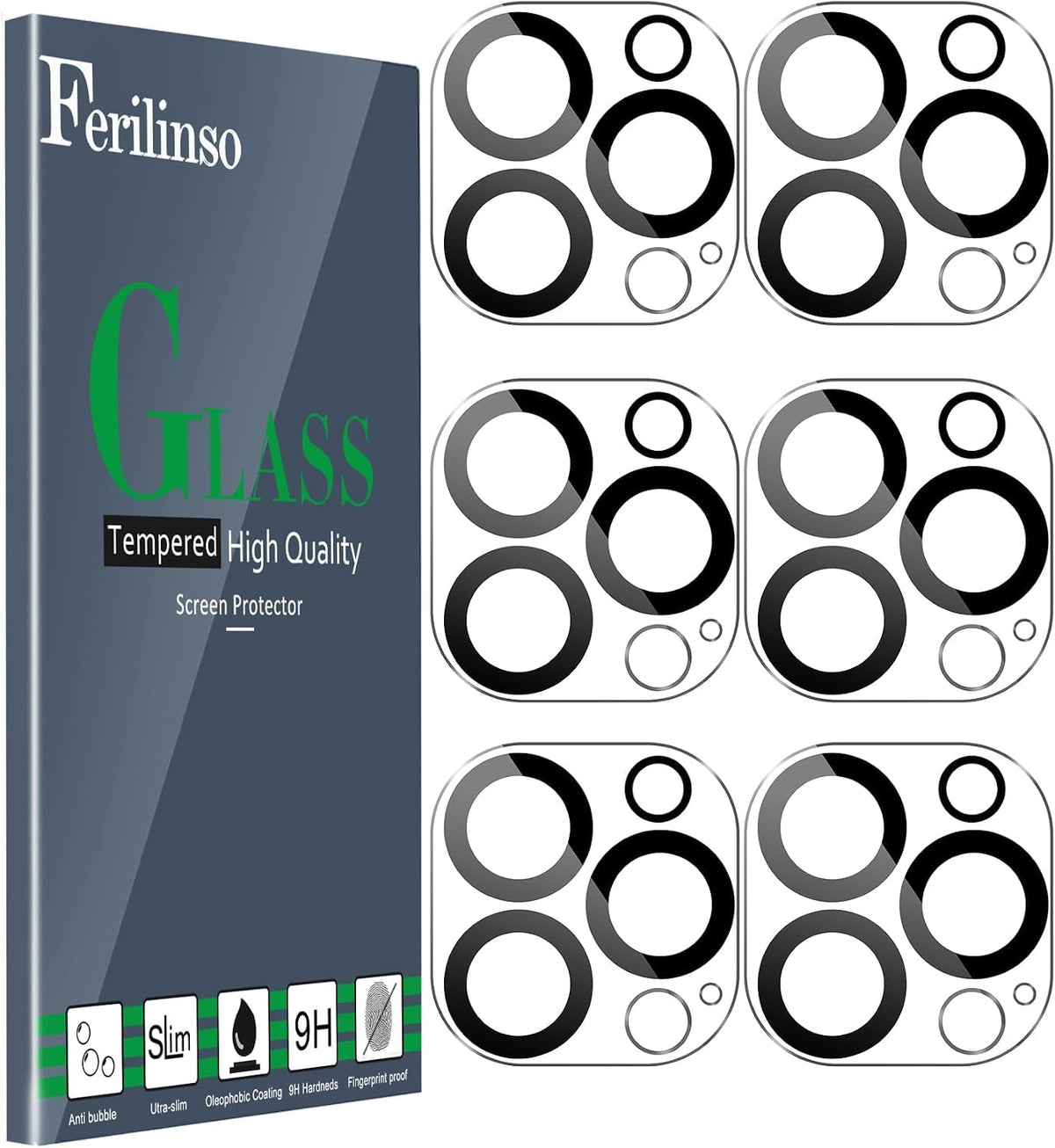 Ferilinso 3 Pack Privacy Screen Protector for iPhone Duo, Tempered Glass