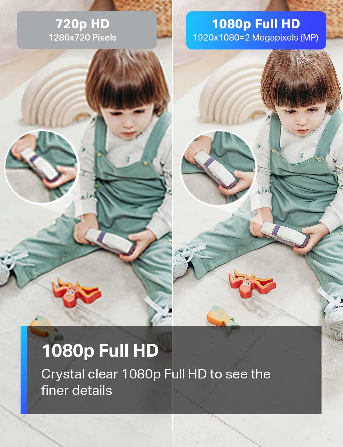 Tapo 1080P Indoor Security Camera, Baby Monitor, Dog Camera, Wired, C100