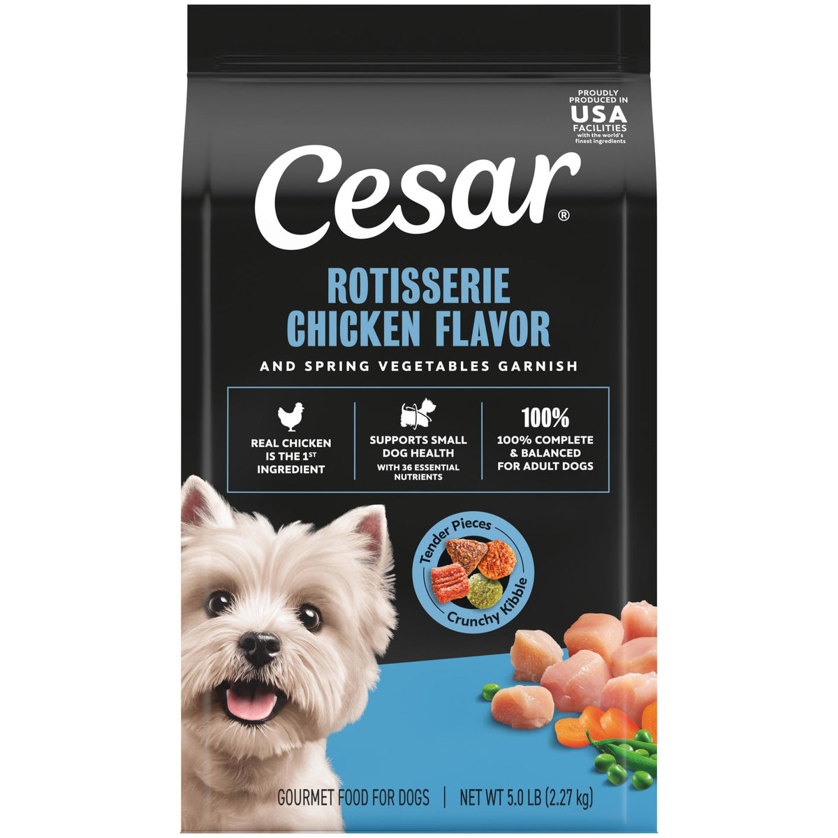 Cesar Small Breed Dry Dog Food, Chicken & Spring Vegetables Flavor, 2.7 lb