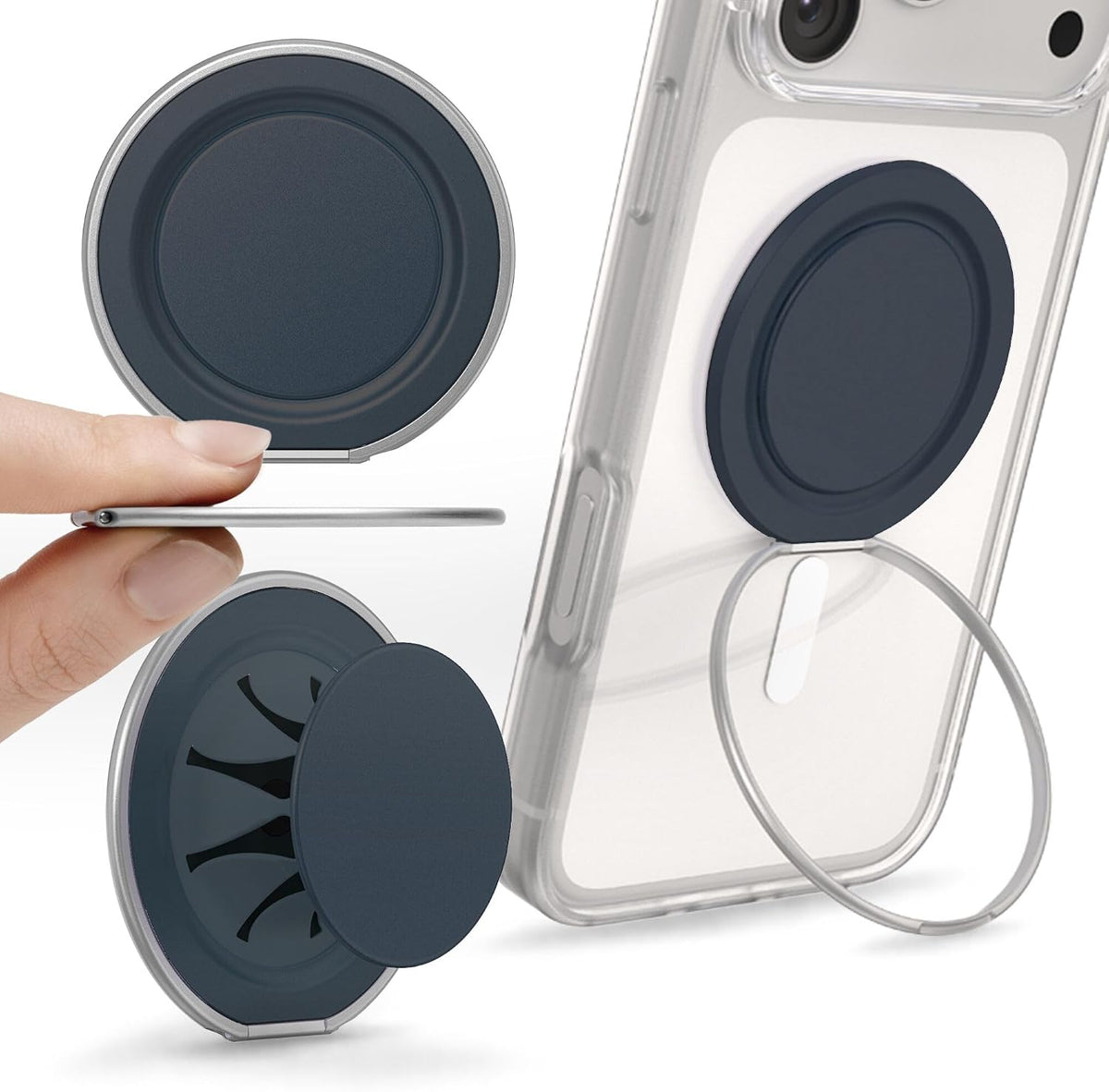 PopSockets Low-Pro Grip for MagSafe, Thin Profile- Black