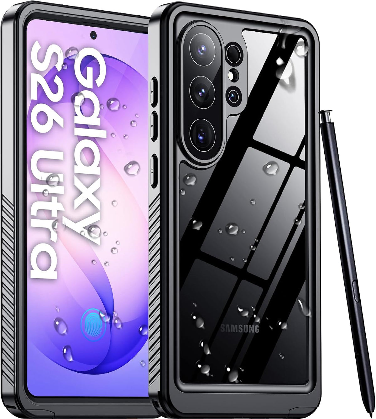 Temdan Compatible with iPhone 17 Pro Case,Waterproof Built-in Screen & Camera Protector IP68 Underwater Full Body 17FT Military Dropproof Shockproof Phone Case 6.3"-Blue/Clear