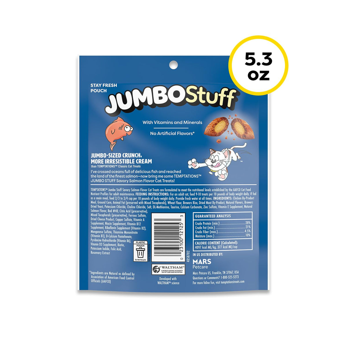 Temptations Jumbo Stuff Crunchy & Soft Cat Treats, Tuna, 5.3 oz, 10 Pack