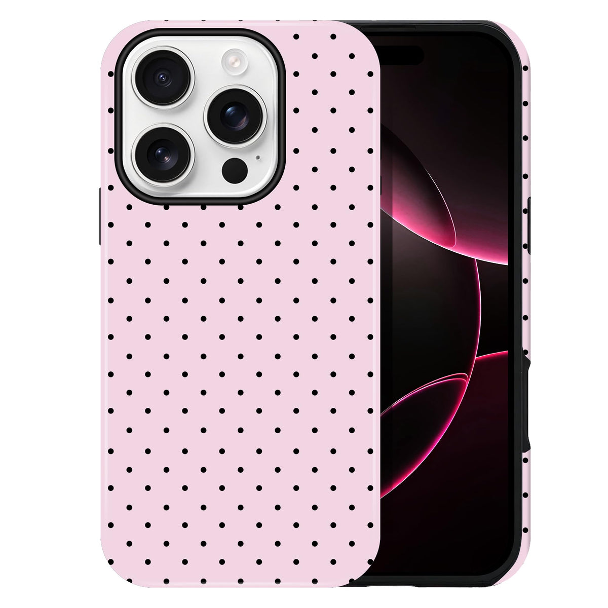 Polka Dot Pattern Phone Case for iPhone 17 6.3", White