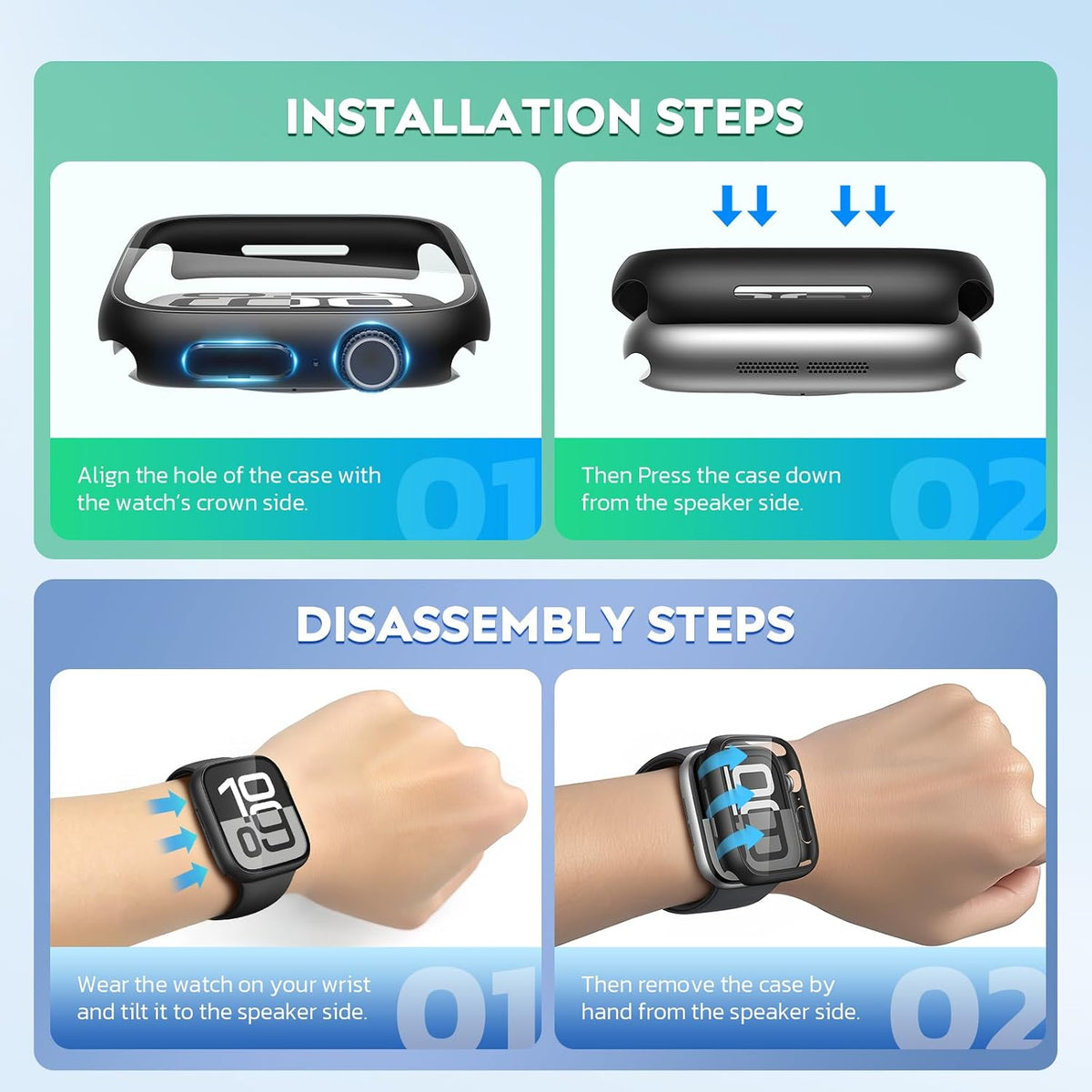Misxi 2-Pack Waterproof Hard Case for 46mm Apple Watch Series 12 (2026)
