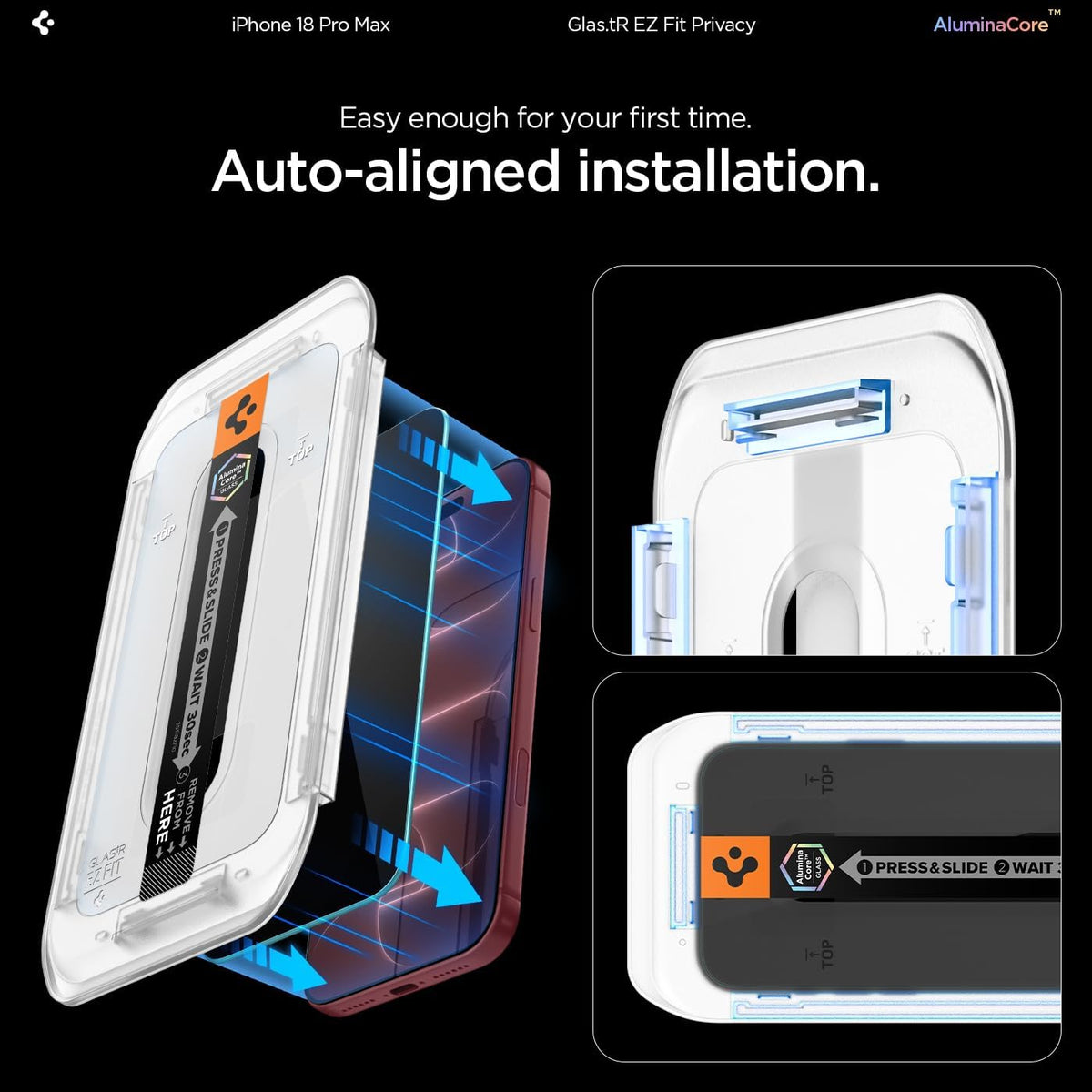Spigen Privacy Filter Tempered Glass Screen Protector for iPhone 18 Pro Max