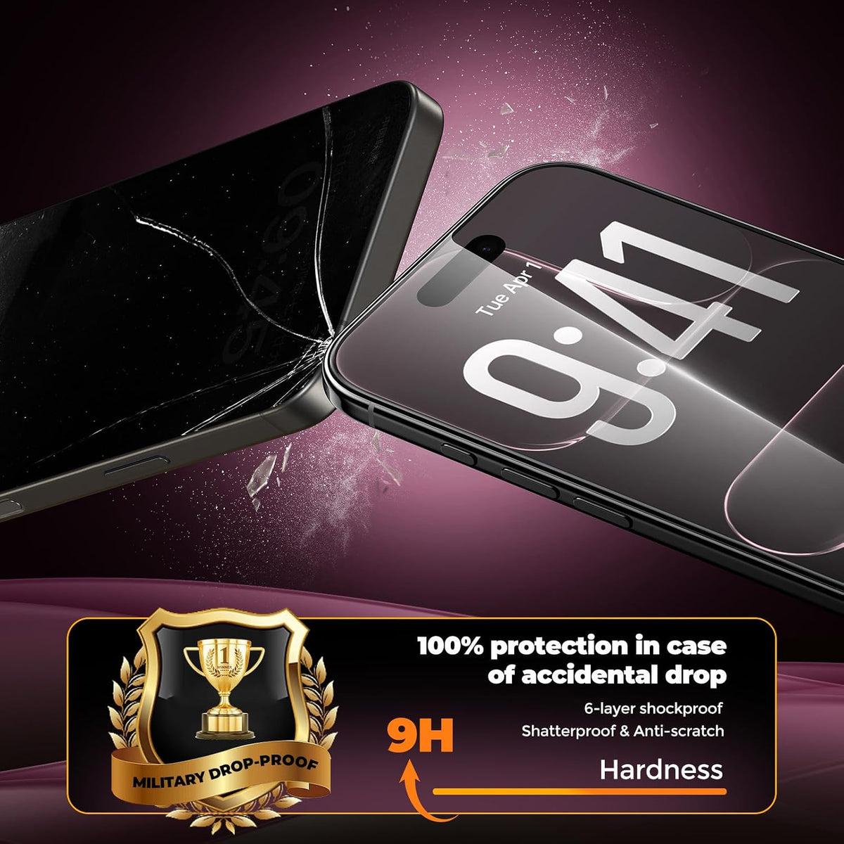 UNBREAKcable Privacy Screen Protector for iPhone 15, Full Coverage