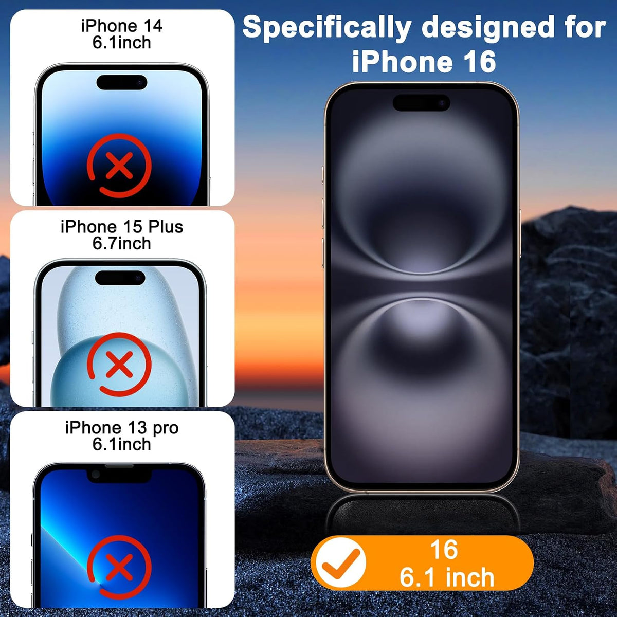 SIBEITU 3+3 Pack Screen Protector + Camera Lens Protector for iPhone 14 Pro