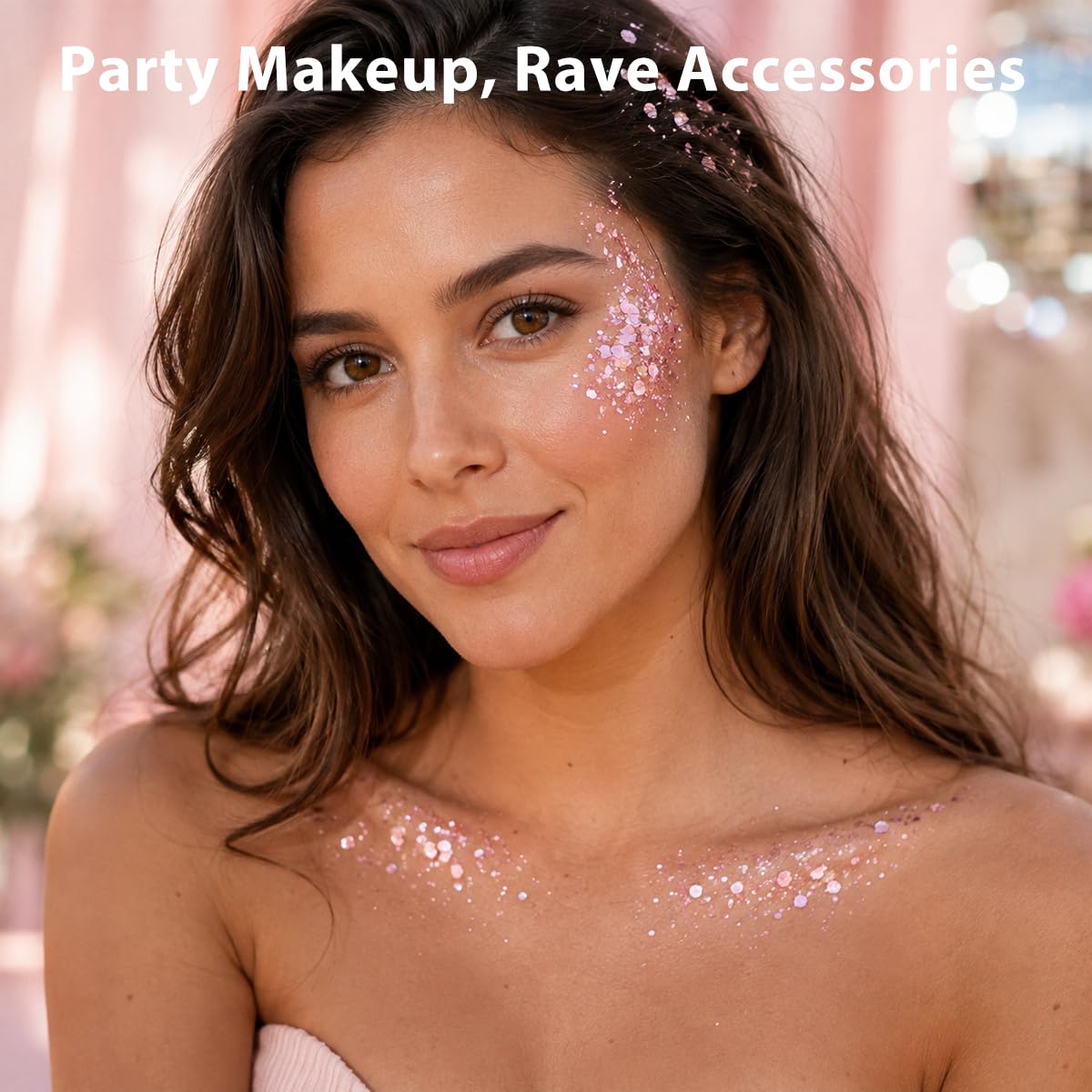 Mysense Red Face Hair Body Glitter Stick,Halloween Cosplay Sparkling Sequins Chunky Glitter Makeup,Festival Rave Concert Outfit Accessories for Women Girls Kids