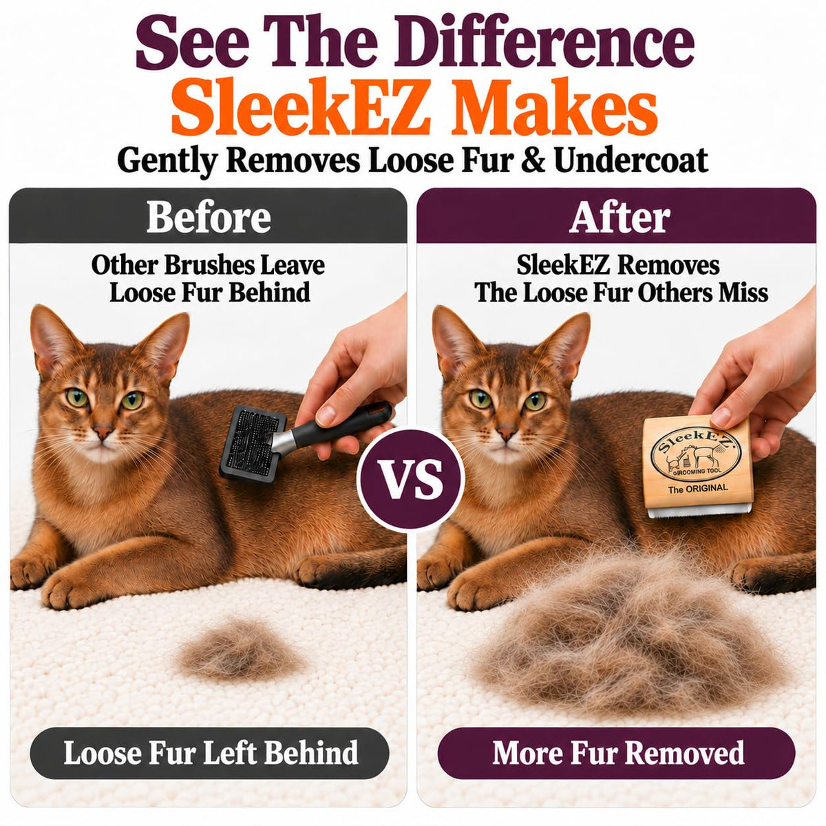SleekEZ 10 Inch Horse Brush – Patented Horse Shedding Blade Made in USA - Removes Loose Hair & Undercoat - Deshedding Tool for Donkeys, Cows & Large Animals - Helps Reduce Seasonal Shedding