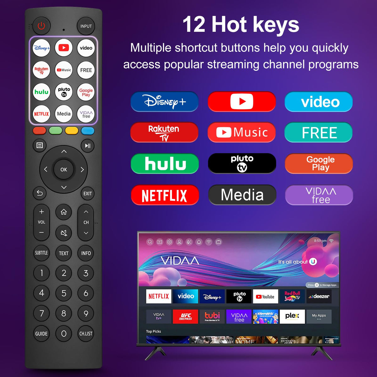 Universal Replacement for LG Smart TV Remote
