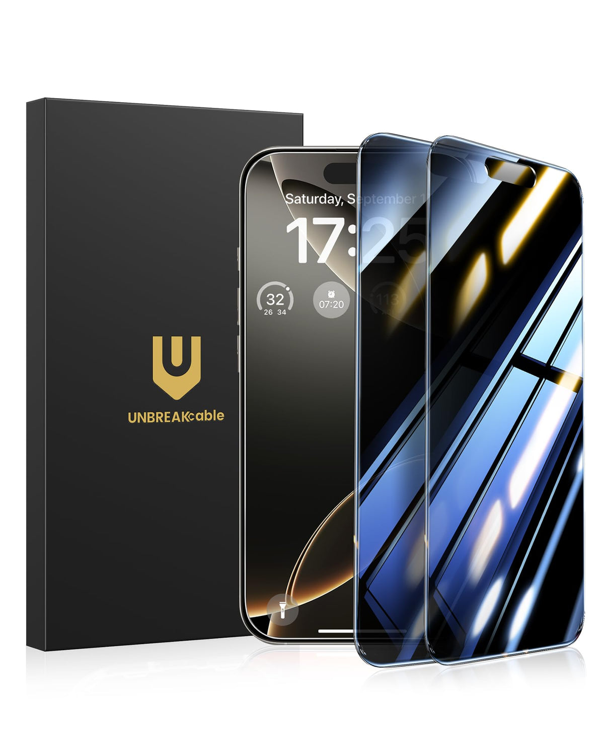 UNBREAKcable Privacy Screen Protector for iPhone 16 Pro, 2-Pack