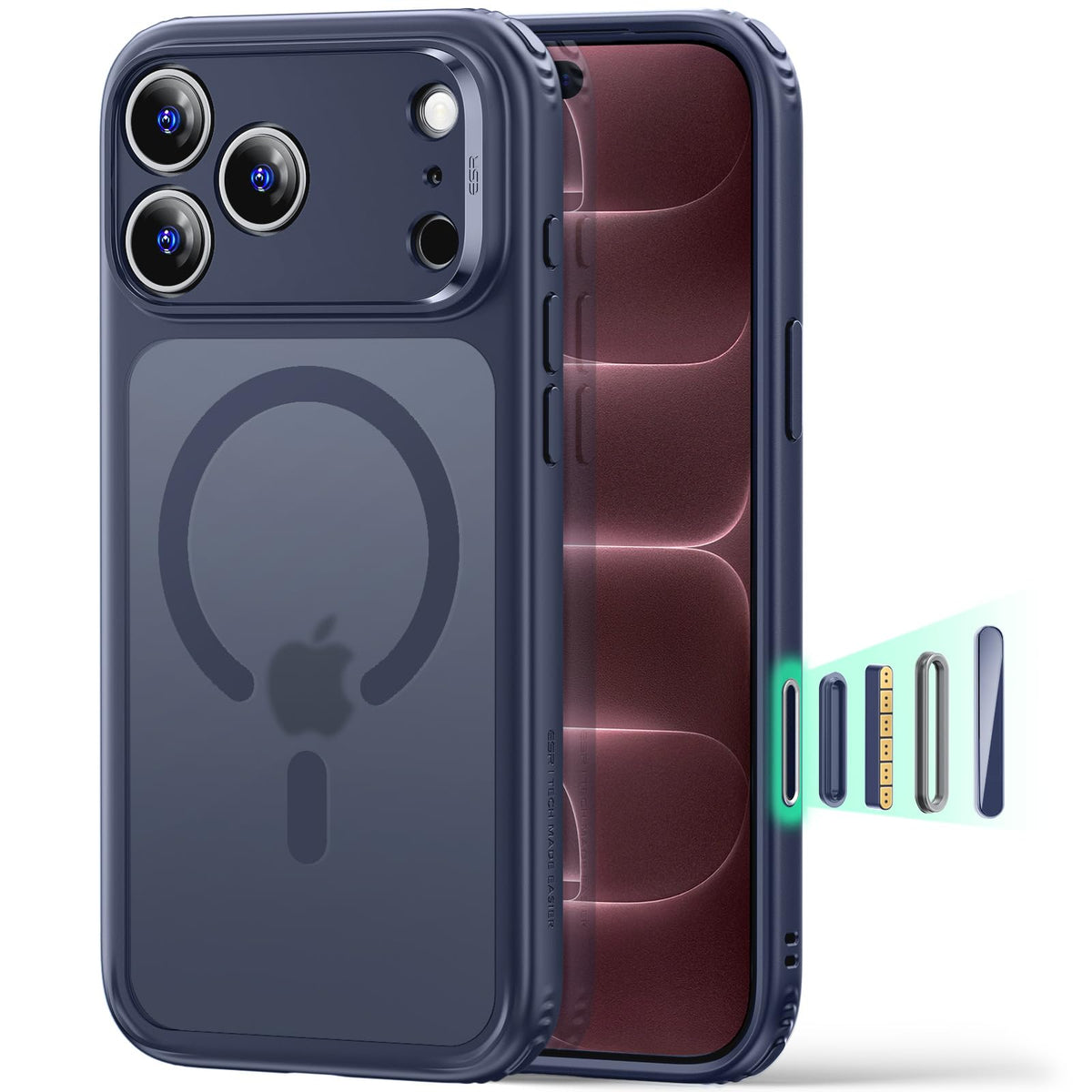 ESR Classic Hybrid for iPhone 18 Pro Max/17 Pro Max Case, Frosted Black