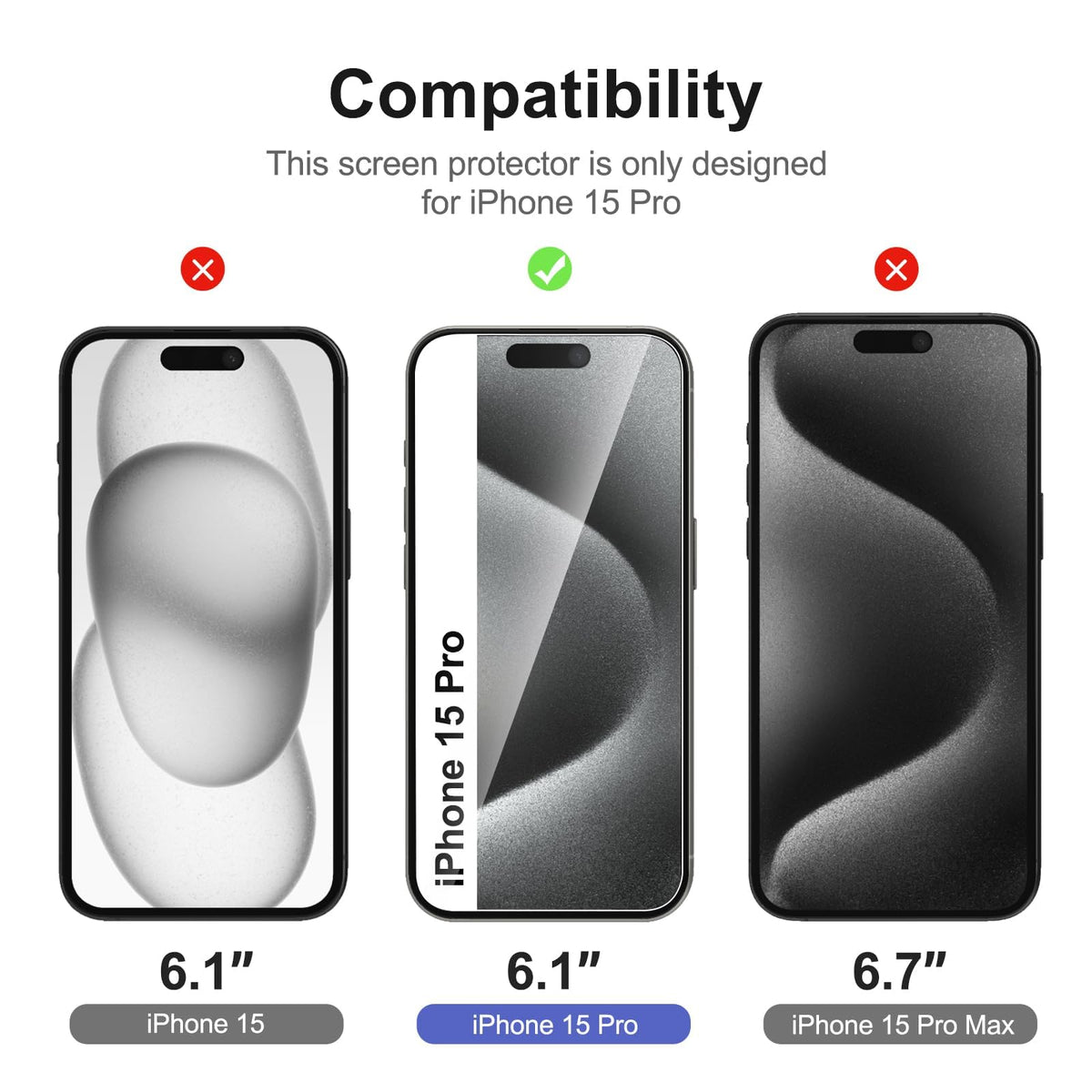NEW'C for iPhone 17 Pro Max, iPhone 16 Pro Max Screen Protector HD Clear