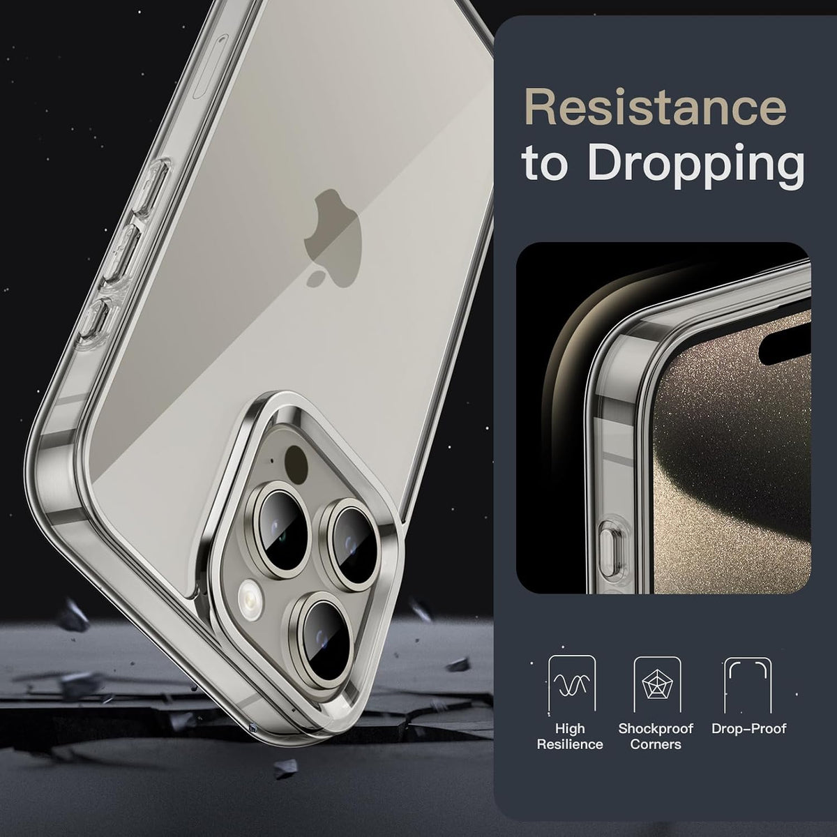 JETech Case for iPhone 15, Anti-Yellowing, Green