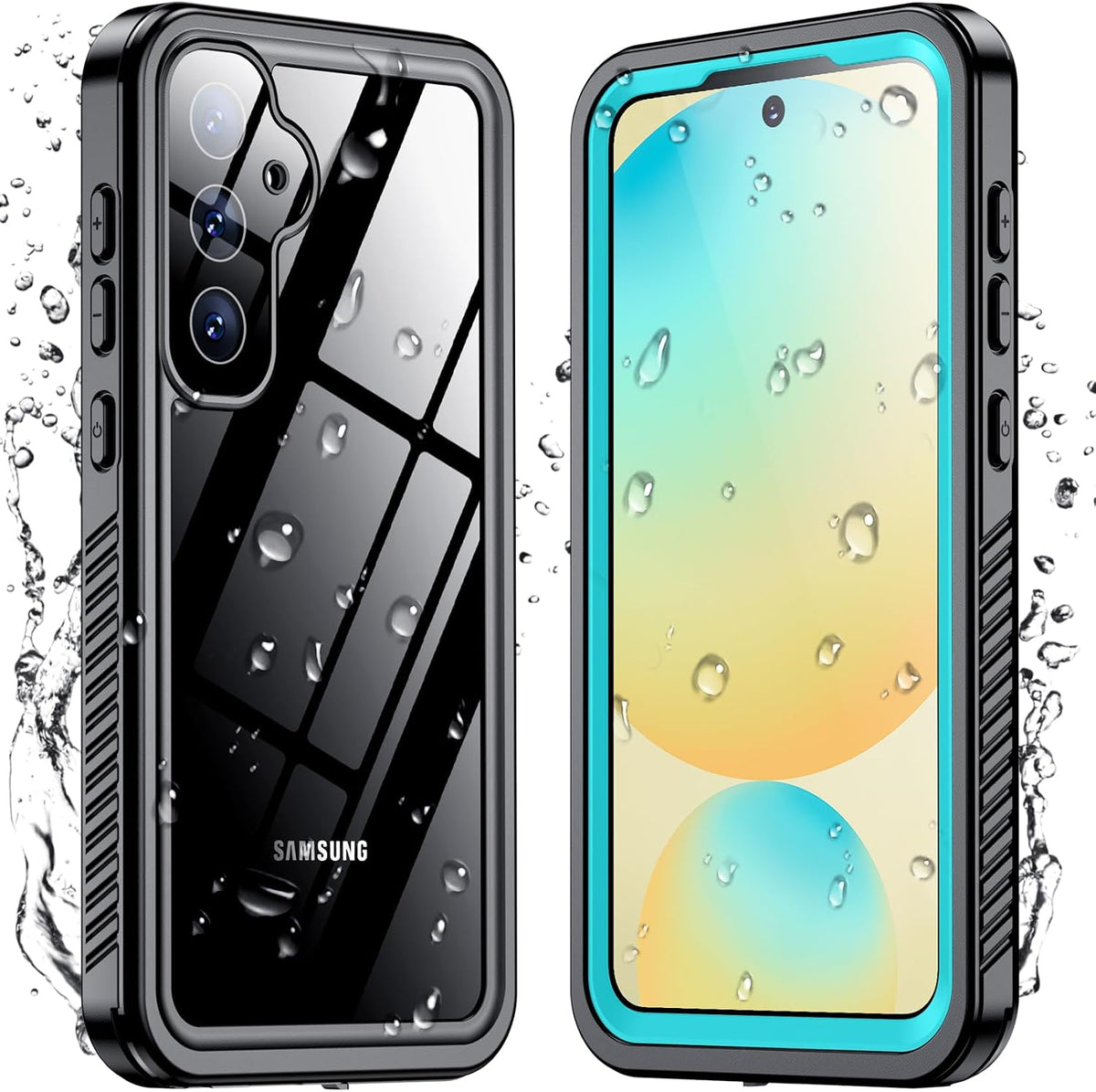 Temdan Compatible with iPhone 17 Pro Case,Waterproof Built-in Screen & Camera Protector IP68 Underwater Full Body 17FT Military Dropproof Shockproof Phone Case 6.3"-Blue/Clear