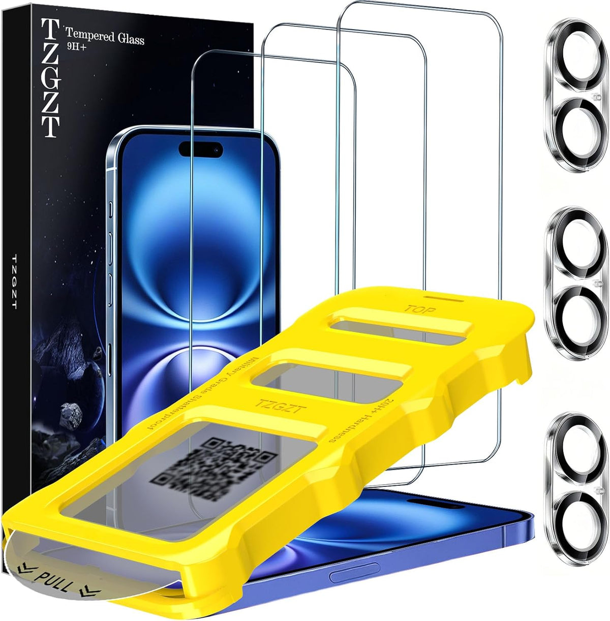 TZGZT 3 Pack Privacy Screen Protectors for iPhone Duo, Tempered Glass