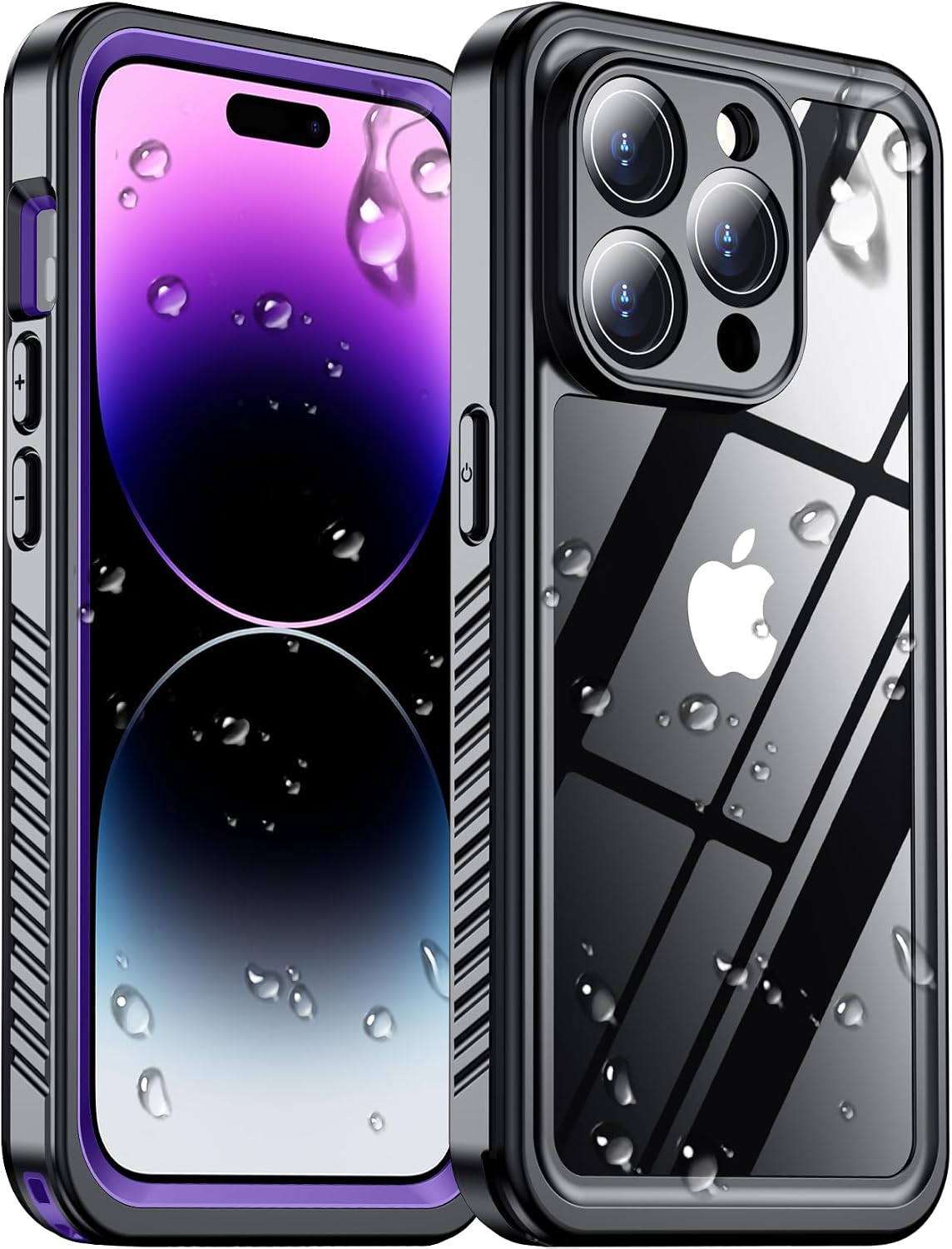 Temdan Compatible with iPhone 17 Pro Case,Waterproof Built-in Screen & Camera Protector IP68 Underwater Full Body 17FT Military Dropproof Shockproof Phone Case 6.3"-Blue/Clear