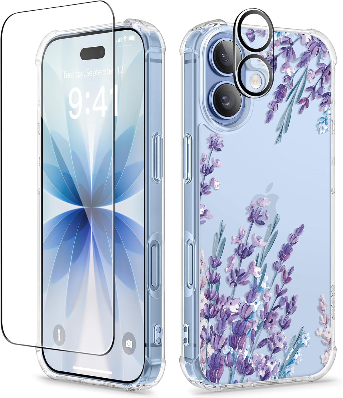 GVIEWIN for iPhone 17 Case Floral Clear Slim Women