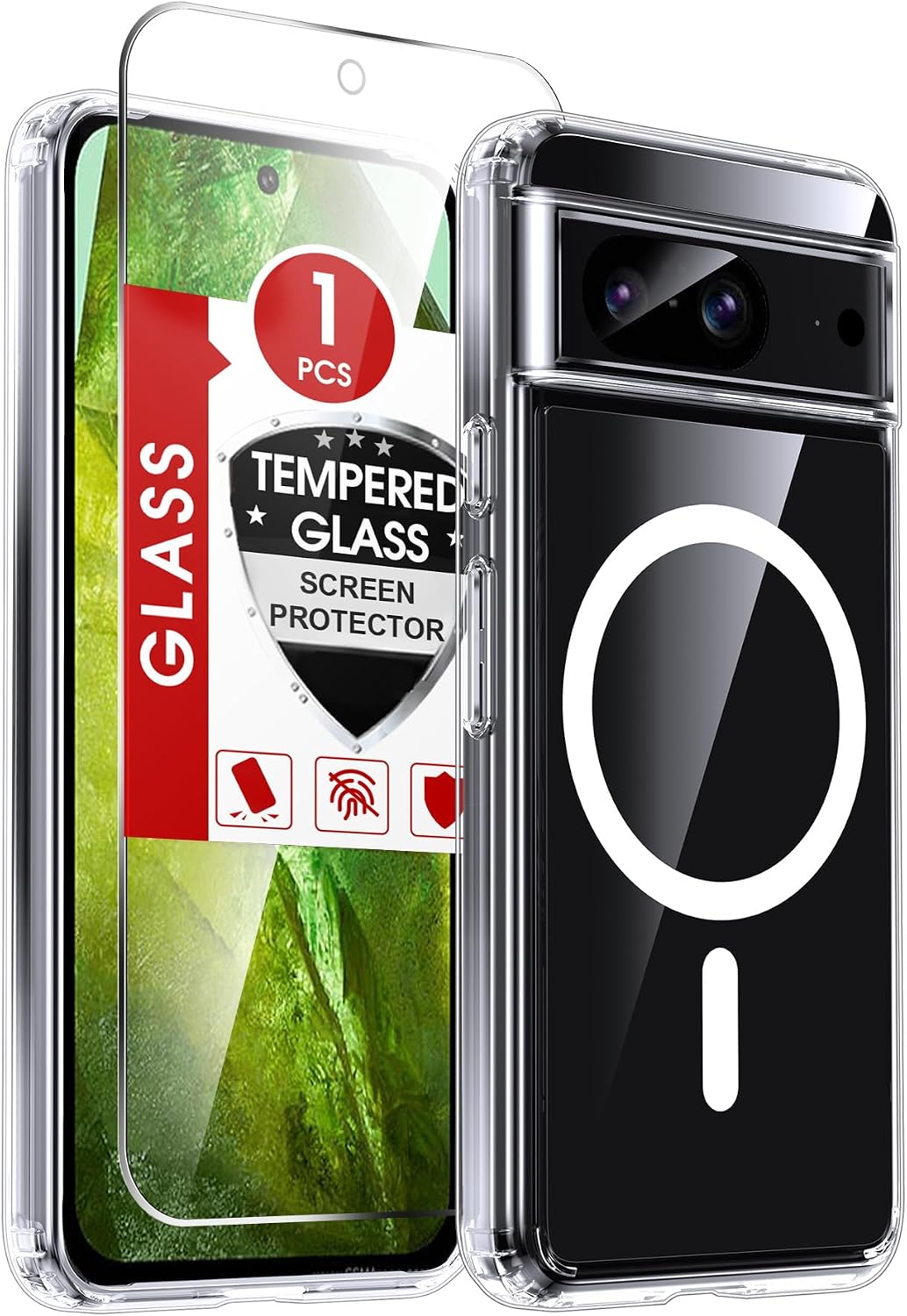 LeYi for Pixel-8A Phone Case: MagSafe Fit & Screen Protector Crystal Clear