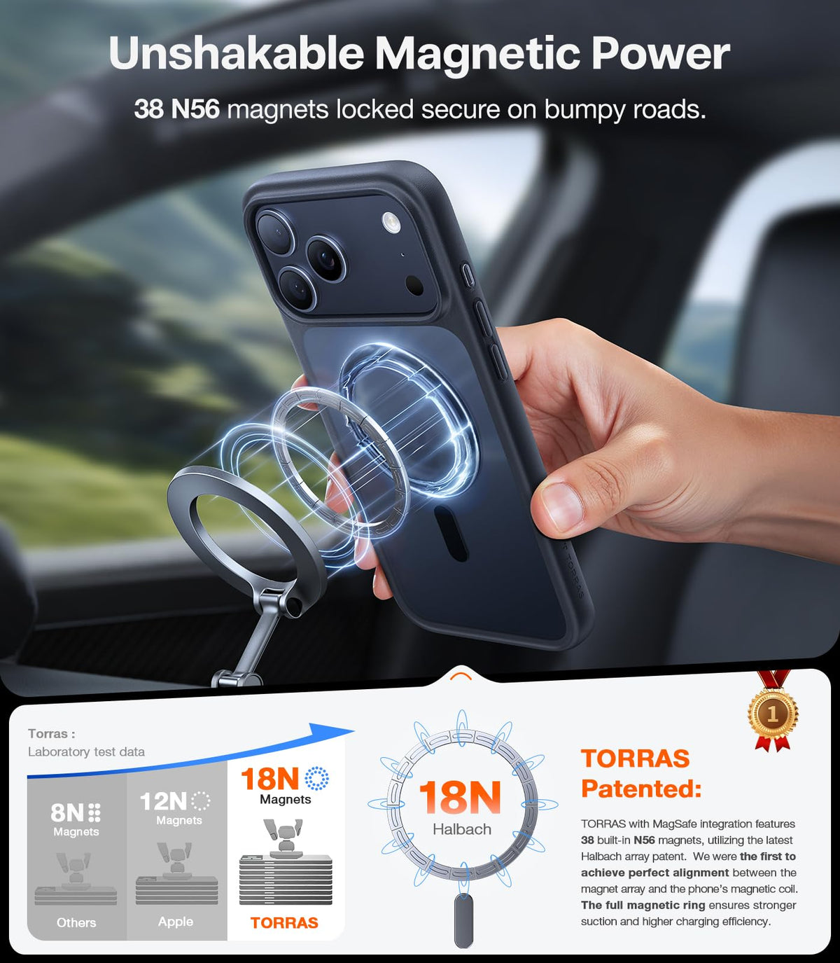 TORRAS Stronger Magnetic & Shockproof for iPhone 18 Pro Max Case Burgundy