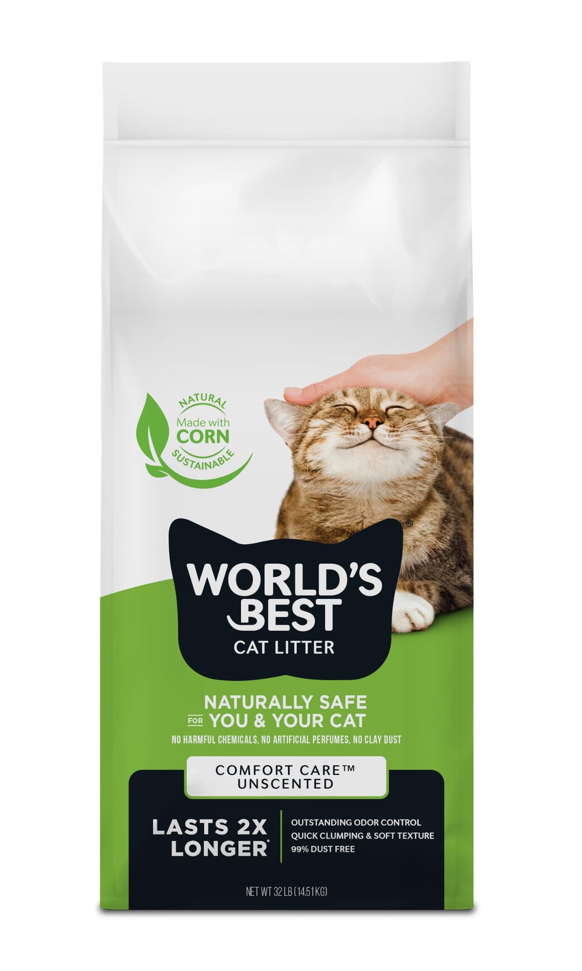 World's Best Cat Litter, Comfort Care, Unscented, Odor Control, 8 lb Bag