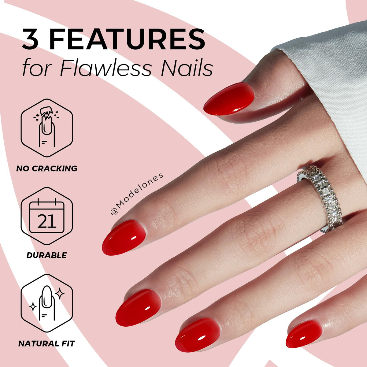 Modelones Black Press on Nails Short, Halloween Oval Fall Fake Nails