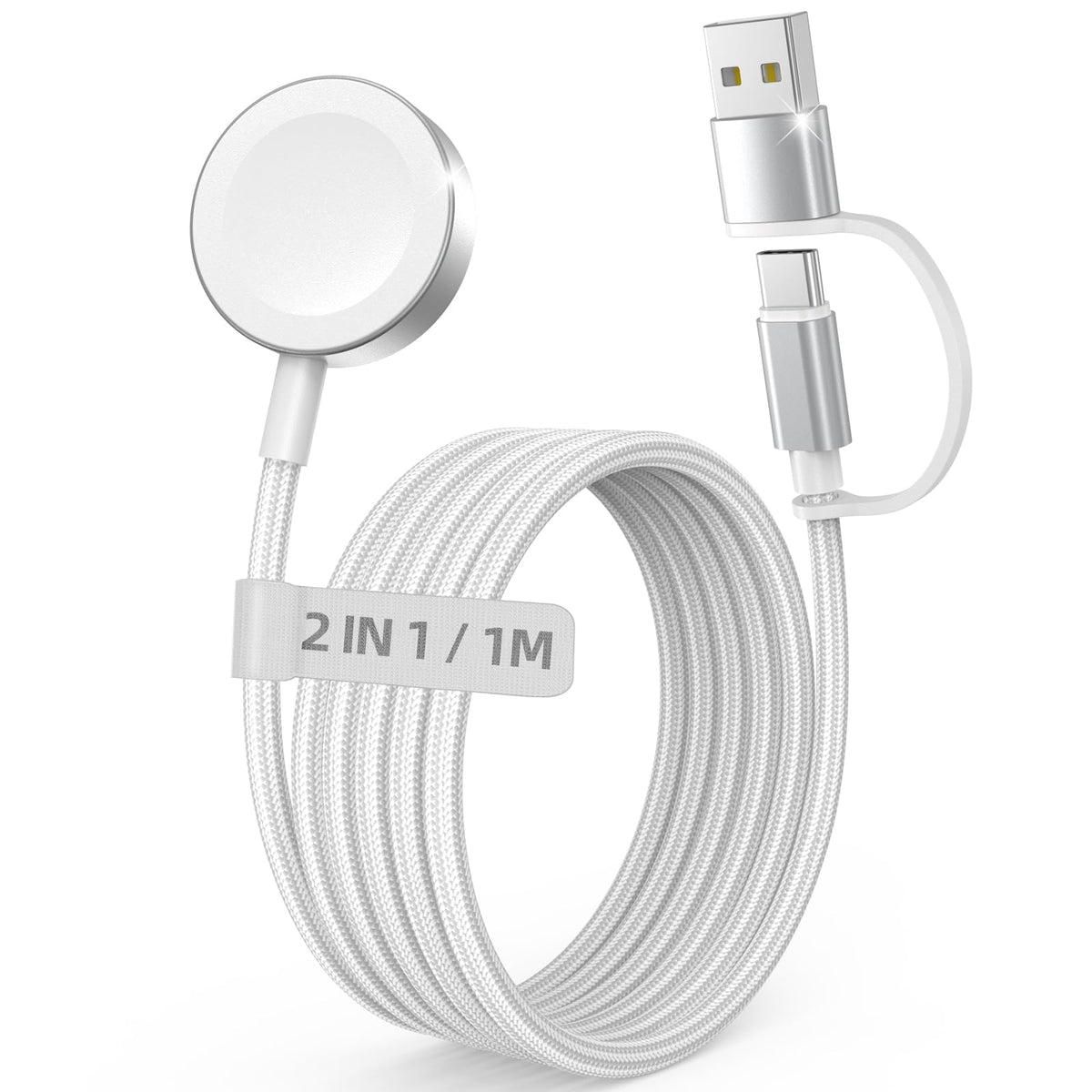 2026 Upgraded USB C for Apple Watch Charger Magnetic Charging Cable Portable Wireless Charging Compatible with iWatch Series 12/11/10/9/8/7/6/5/4/3/2-White