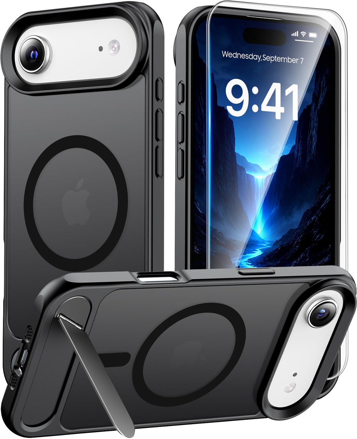 Magnetic for iPhone 16 Pro Case with Stand, Clear Matte