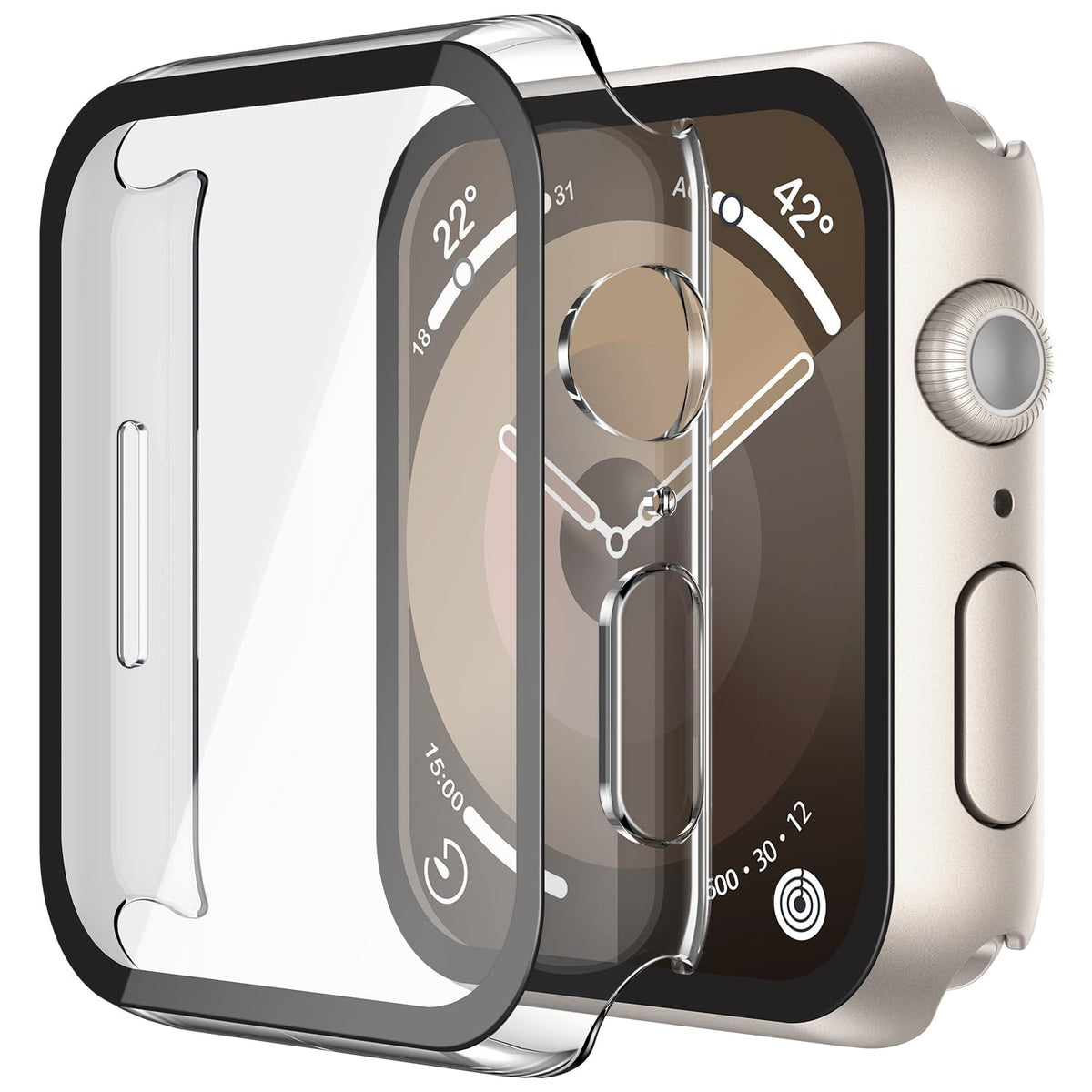Misxi Screen Protector Case for 44mm Apple Watch SE3/SE2/SE/Series 6/5/4