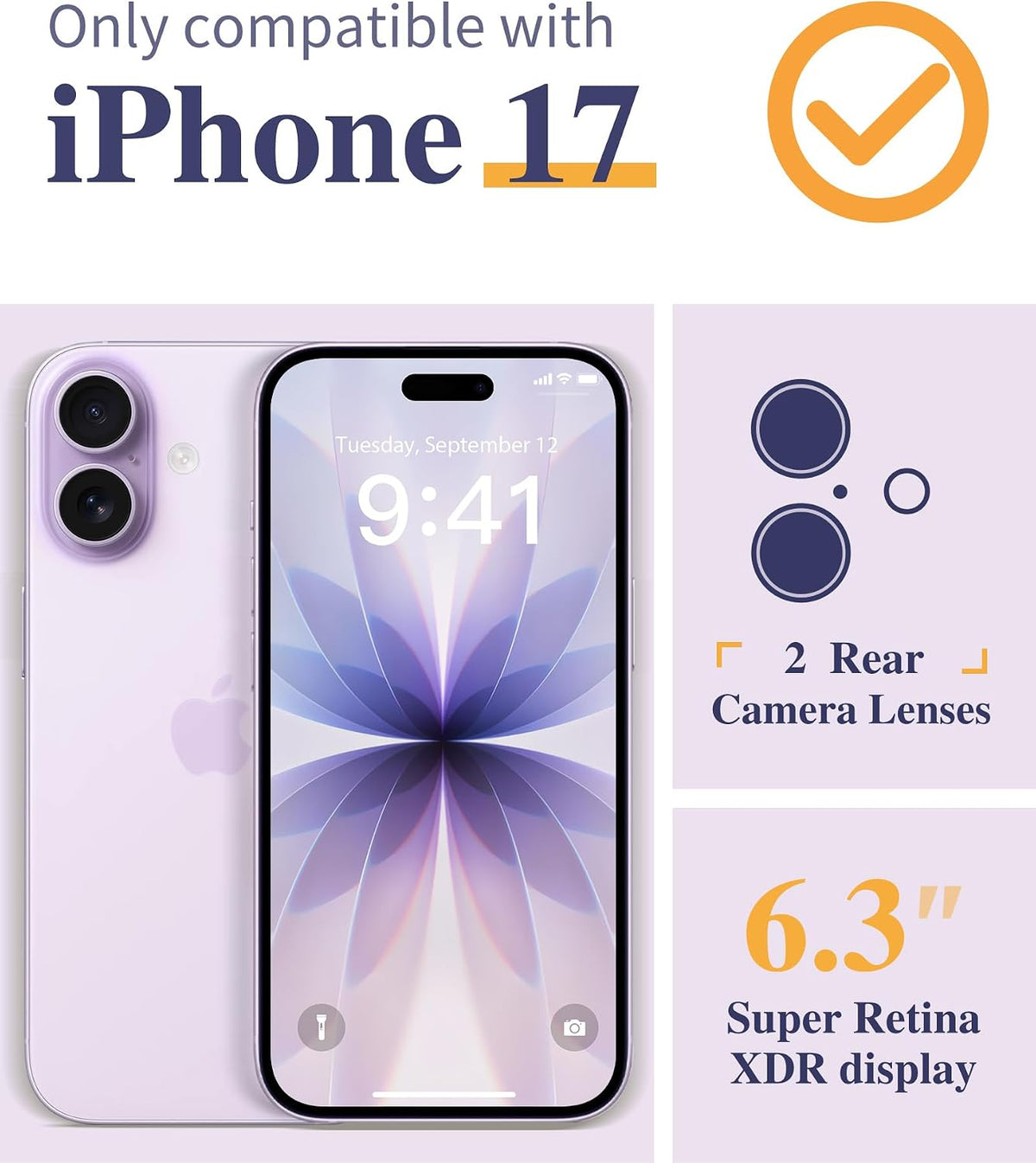 GVIEWIN for iPhone 17 Case Floral Clear Slim Women