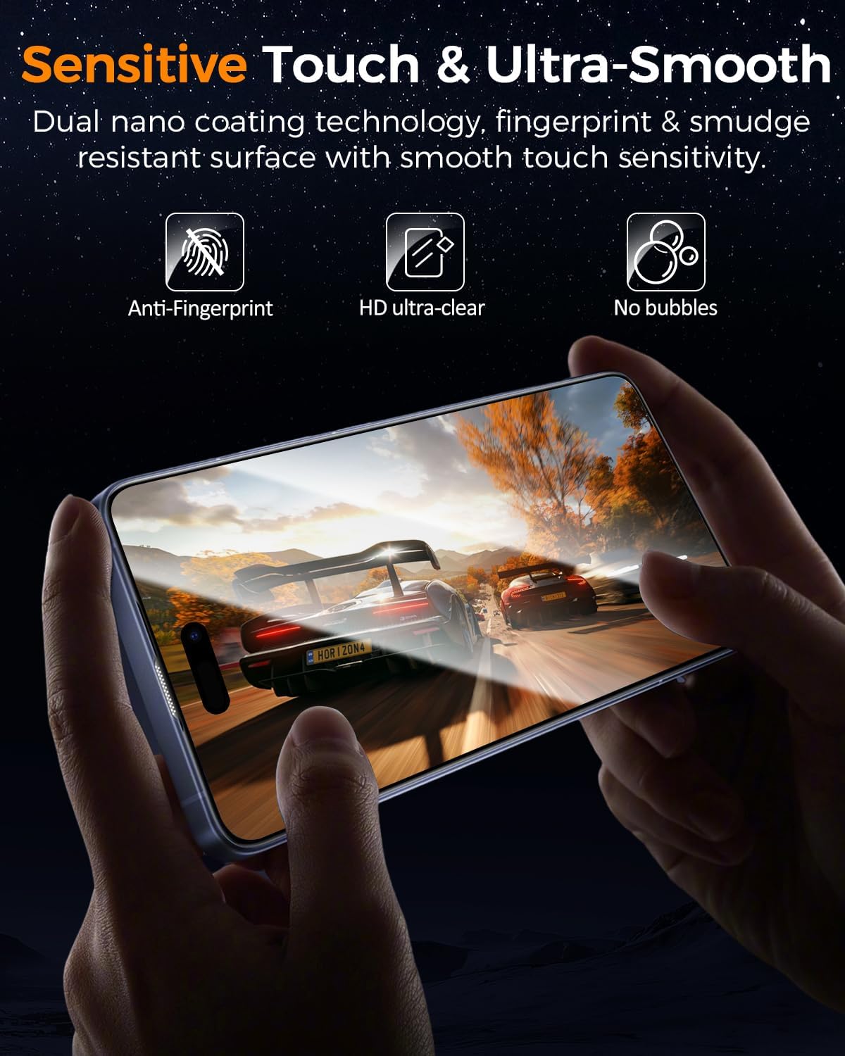 SIBEITU 3+3 Pack Screen Protector + Camera Lens Protector for iPhone 14 Pro