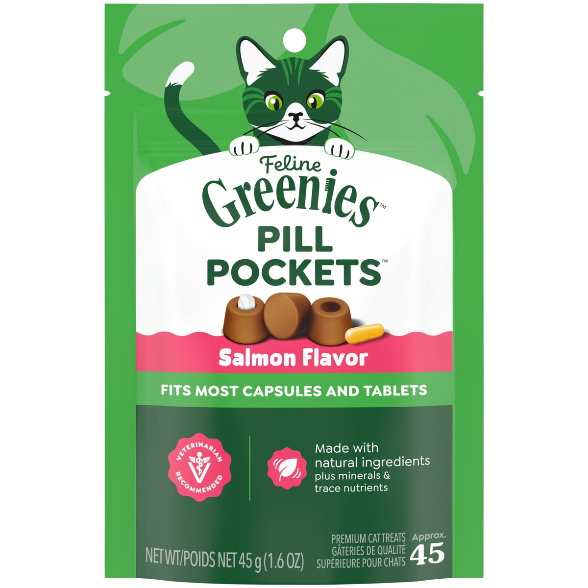 Greenies Feline Pill Pockets Soft Cat Treats, Chicken Flavor, 85 count