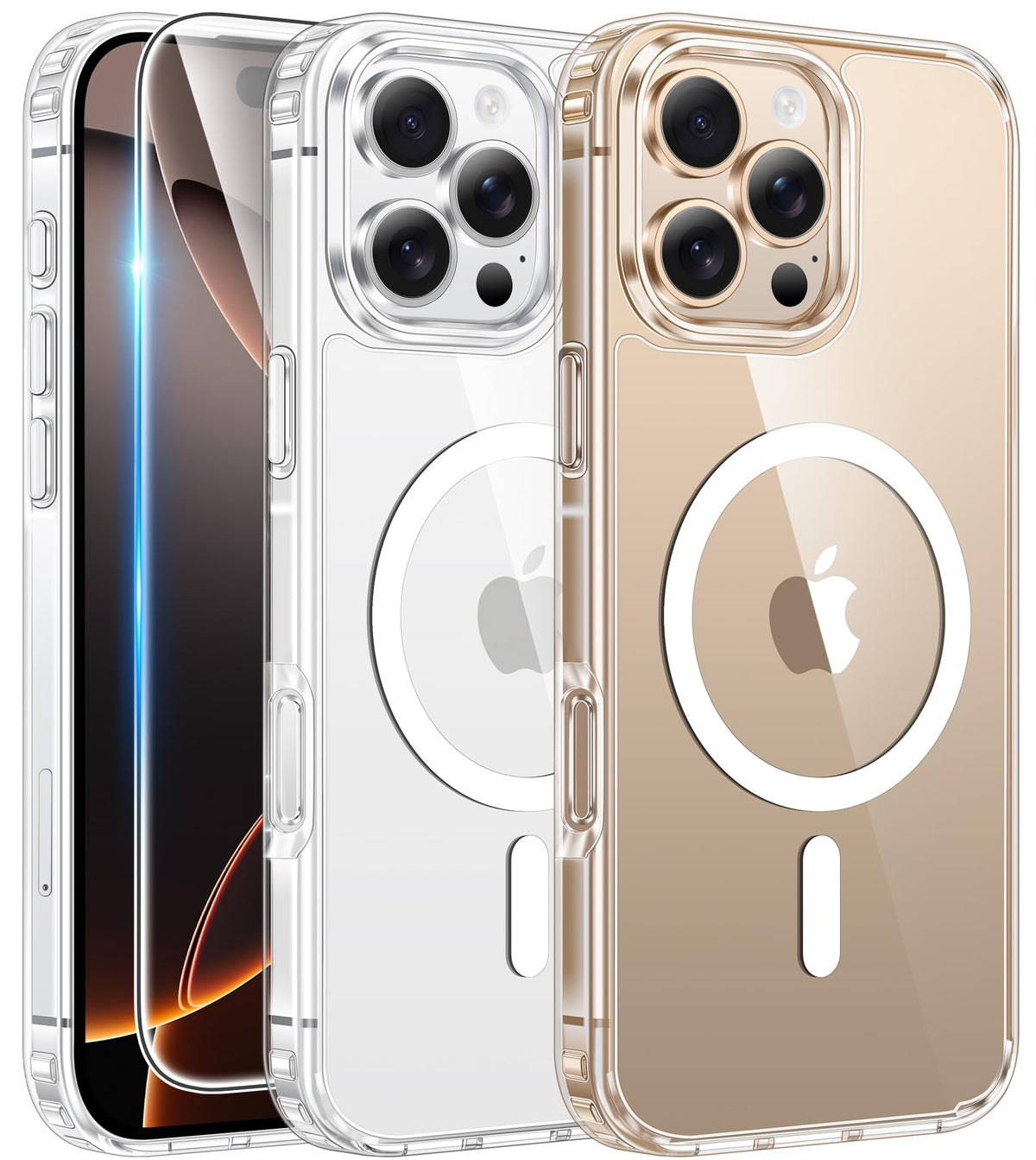 FNTCASE Magnetic for iPhone 15/14/13 Case, Clear
