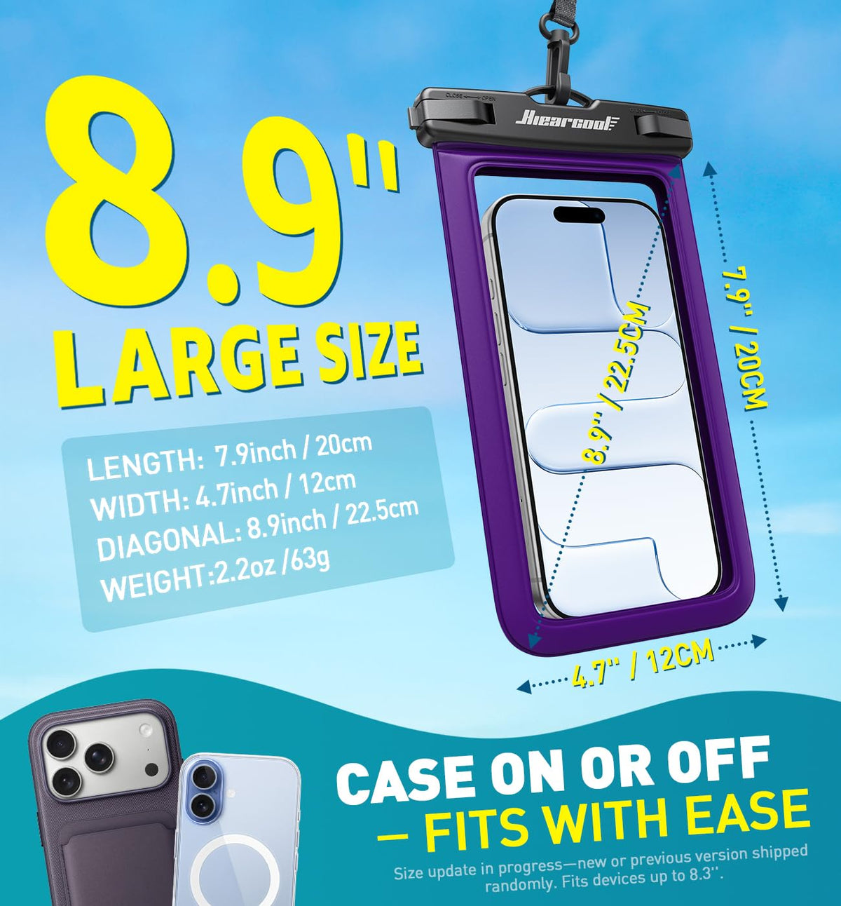 Hiearcool Waterproof Phone Pouch, Waterproof Phone Case, Black&Green 2-Pack