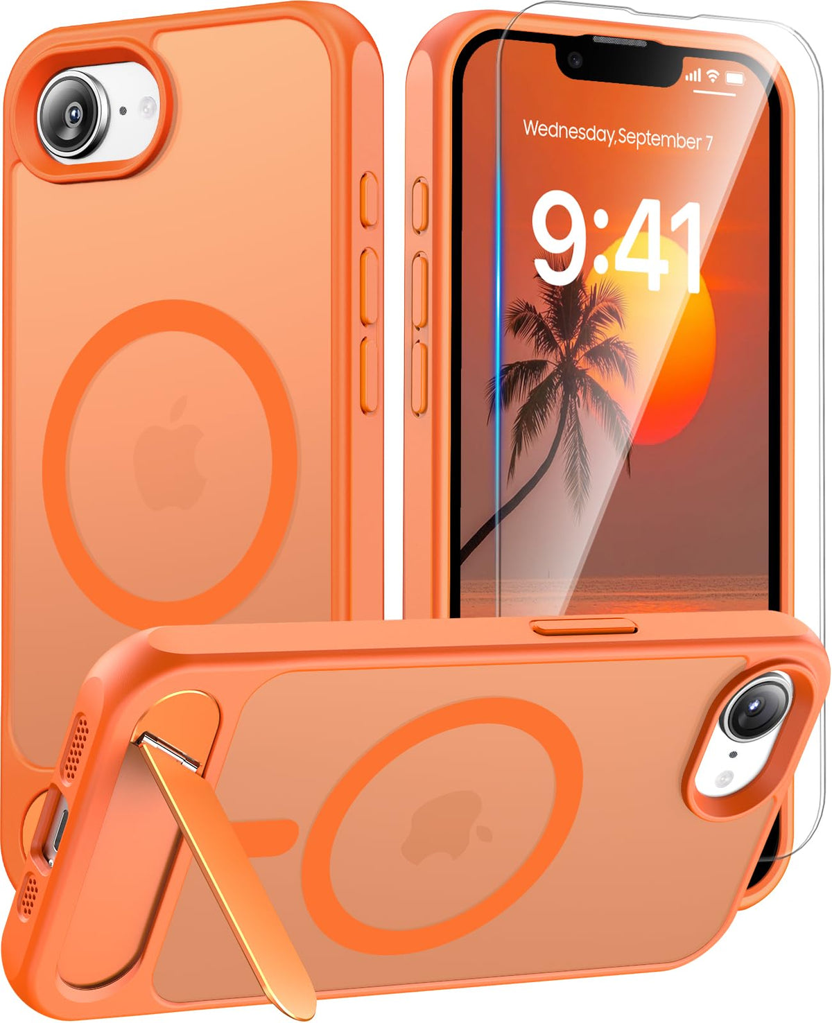 Magnetic for iPhone 16 Pro Case with Stand, Clear Matte