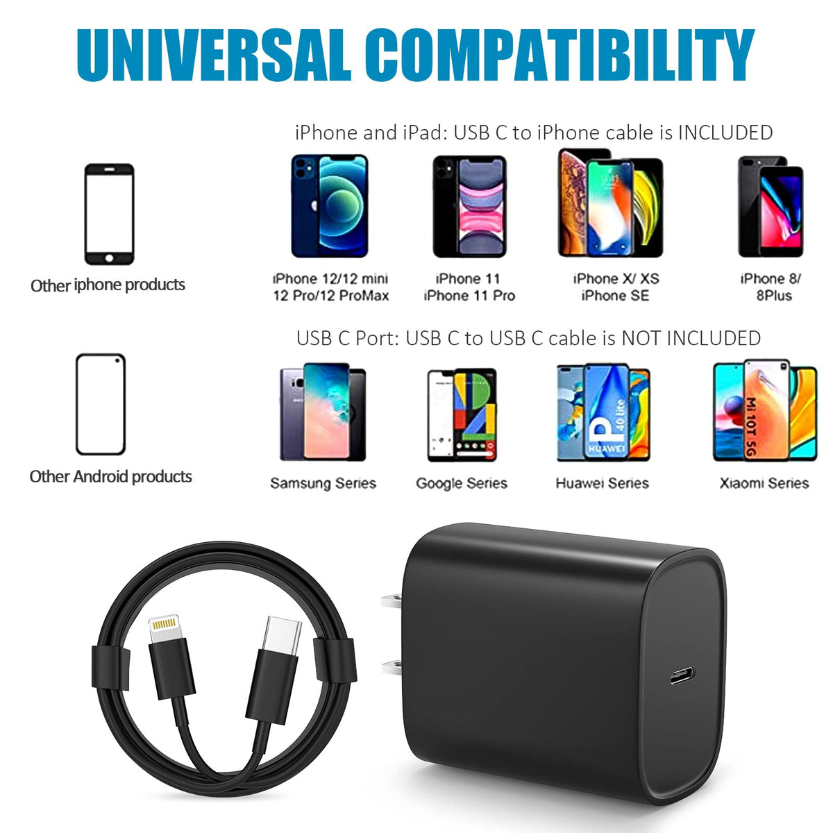 iPhone 14 13 12 11 Charger Fast Charging 20W USB C Charger Type C Charger Fast Charging Block with 10FT Long USB C to Lightning Cable for iPhone 14/13/12/12 Pro Max/11/Xs Max/XR/X,AirPods Pro,2 Pack