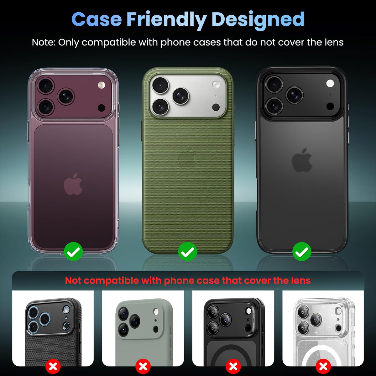 Uyiton for iPhone 18 Pro Camera Lens Protector, Metal Frame Glass Cover
