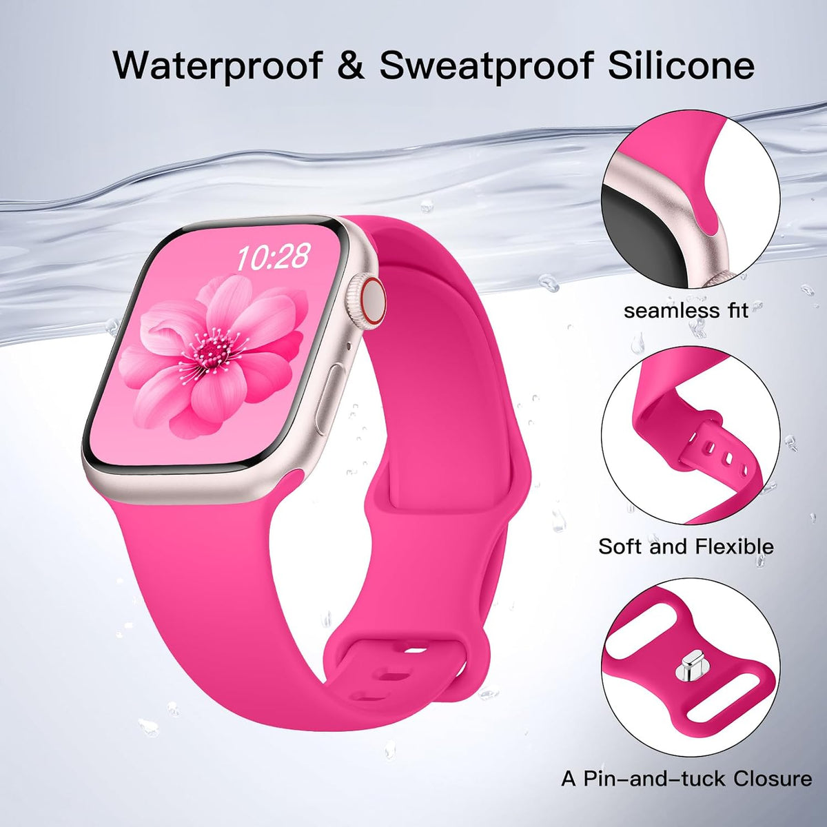 Sport Silicone Band Compatible with Apple Watch Bands for Women Men
