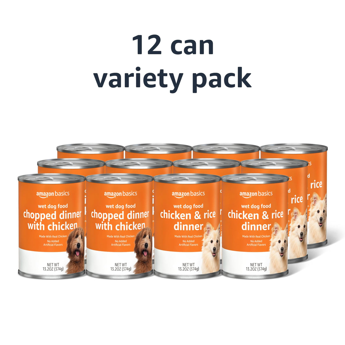 Amazon Basics Wet Dog Food Variety Pack, Country Stew Flavor and Cuts in Gravy with Beef, Made with Natural Ingredients, 13.2oz Cans (Pack of 12)
