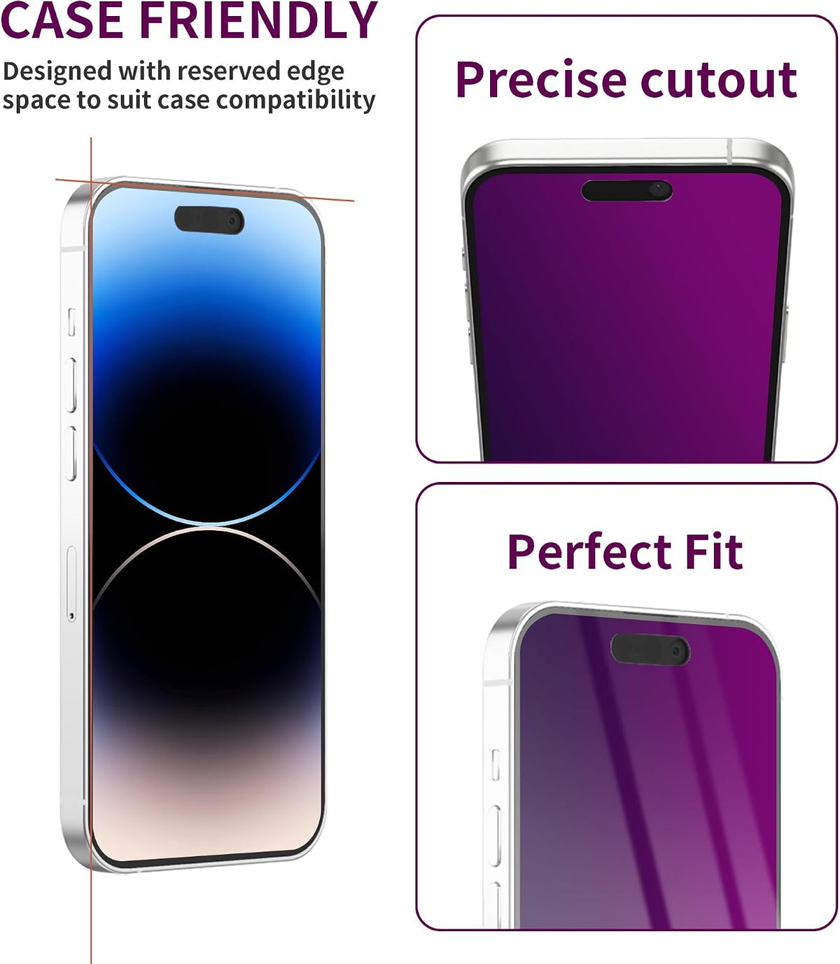 2 Pack Privacy Screen Protector for iPhone 13 Pro Max/14 Plus