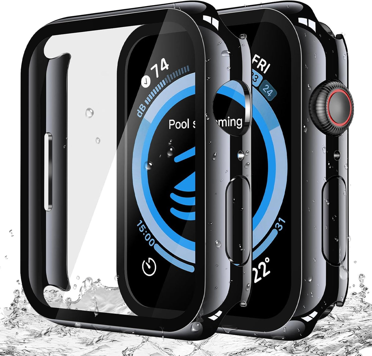 Misxi 2-Pack Waterproof Hard Case for 46mm Apple Watch Series 12 (2026)
